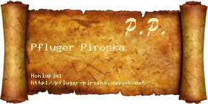 Pfluger Piroska névjegykártya